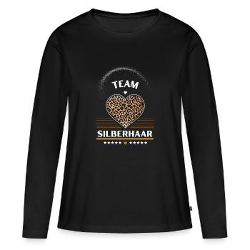 Silberhaar 2 - Frauen Premium Bio Langarmshirt - Schwarz - Vorne - Julia (174cm)
