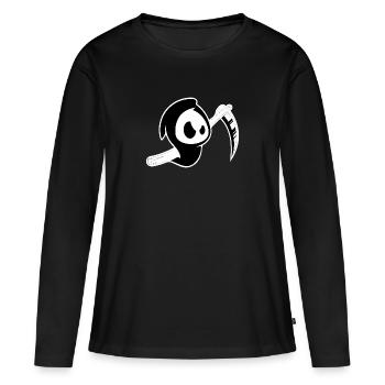 Sensen Gespenst Halloween Reaper - Frauen Premium Bio Langarmshirt - Schwarz - Vorne - Julia (174cm)