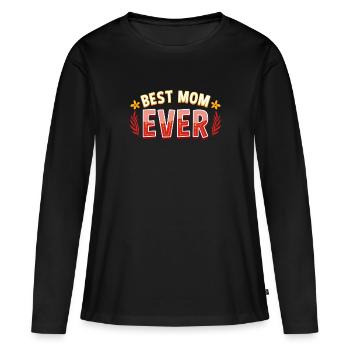 Best mom 5 - Frauen Premium Bio Langarmshirt - Schwarz - Vorne - Julia (174cm)
