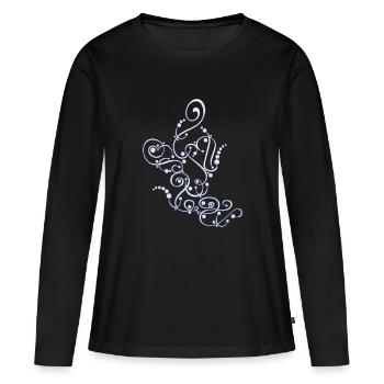 DECO 9 - T-shirt manches longues Premium bio Femme - noir - Devant - Julia (174cm)