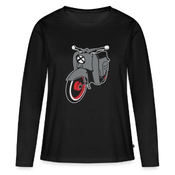 retroroller_ot - T-shirt manches longues Premium bio Femme - noir - Devant - Julia (174cm)