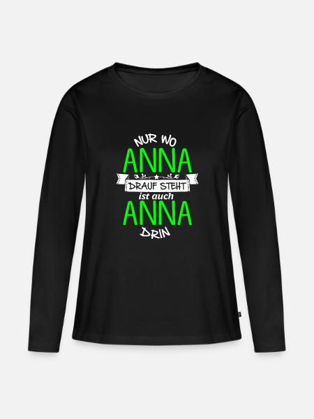ANNA die Echte - Frauen Premium Bio Langarmshirt - Schwarz
