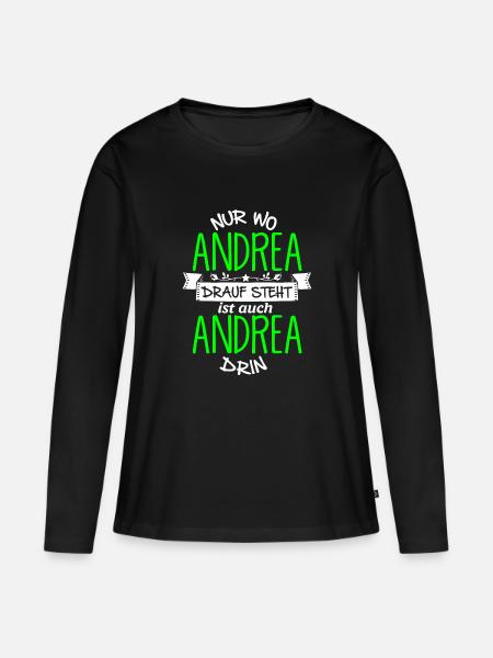 ANDREA die Echte - Frauen Premium Bio Langarmshirt - Schwarz