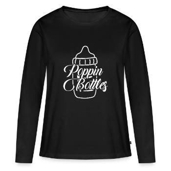 Poppin 'Bottles - Women's Premium Organic Long Sleeve Shirt - black - Front - Julia (174cm)