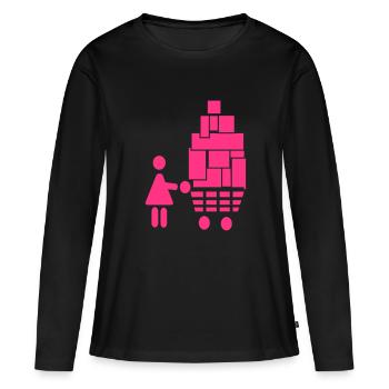 shopping - Women's Premium Organic Long Sleeve Shirt - black - Front - Julia (174cm)