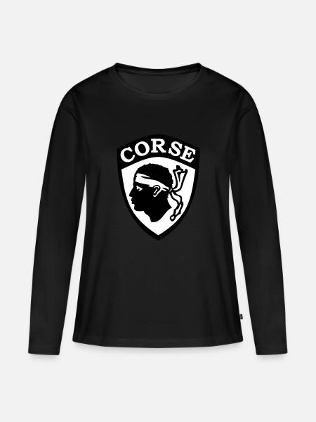 Korsika Blason - Frauen Premium Bio Langarmshirt - Schwarz