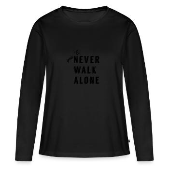 jamais seul - T-shirt manches longues Premium bio Femme - noir - Devant - Julia (174cm)
