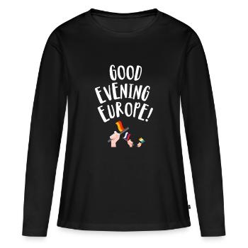 Guten Abend Europa - Frauen Premium Bio Langarmshirt - Schwarz - Vorne - Julia (174cm)