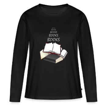 Bücher Bücher - Frauen Premium Bio Langarmshirt - Schwarz - Vorne - Julia (174cm)