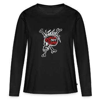 punk is not dead - Women's Premium Organic Long Sleeve Shirt - black - Front - Julia (174cm)