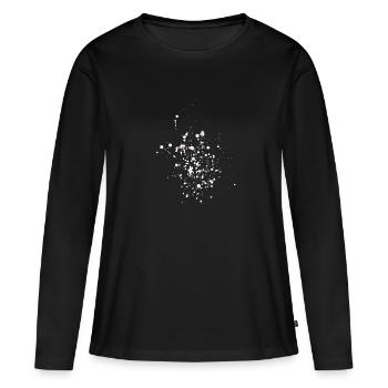 Tache de goutte de sang Splash trace idée cadeau trace - T-shirt manches longues Premium bio Femme - noir - Devant - Julia (174cm)