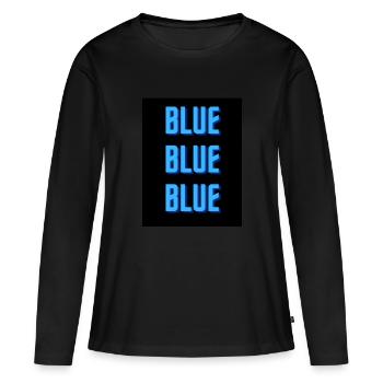 bleu - T-shirt manches longues Premium bio Femme - noir - Devant - Julia (174cm)
