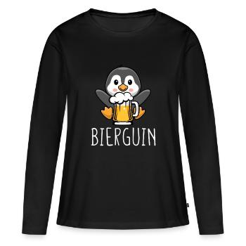 Bierguin Lustiges Bier Trinker Säufer - Frauen Premium Bio Langarmshirt - Schwarz - Vorne - Julia (174cm)