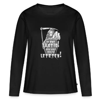 DU BIST LUSTIG - Frauen Premium Bio Langarmshirt - Schwarz - Vorne - Julia (174cm)