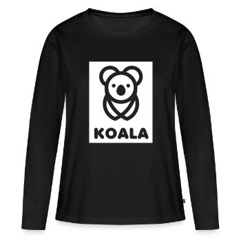 Koala, Ours, Nature, Climat, Protection, Australie, Bio - T-shirt manches longues Premium bio Femme - noir - Devant - Julia (174cm)
