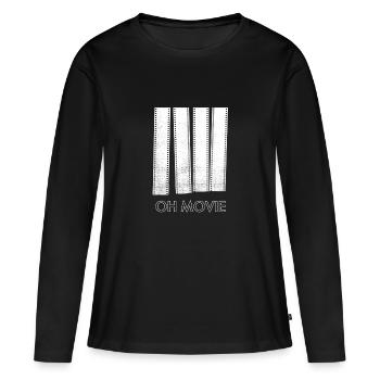 OH FILM! - T-shirt manches longues Premium bio Femme - noir - Devant - Julia (174cm)
