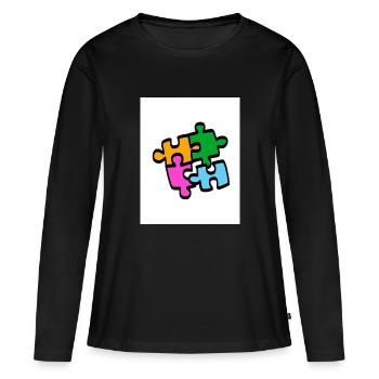 Fun, colors, games, puzzles - Women's Premium Organic Long Sleeve Shirt - black - Front - Julia (174cm)