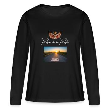 Reine de la route - T-shirt manches longues Premium bio Femme - noir - Devant - Julia (174cm)