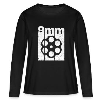Tambour revolver - T-shirt manches longues Premium bio Femme - noir - Devant - Julia (174cm)