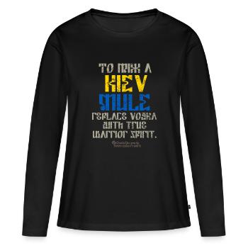 Kiev Mule - T-shirt manches longues Premium bio Femme - noir - Devant - Julia (174cm)