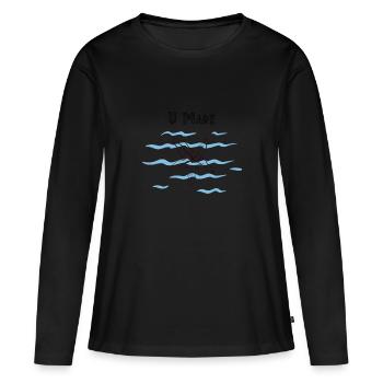 U Mare - T-shirt manches longues Premium bio Femme - noir - Devant - Julia (174cm)