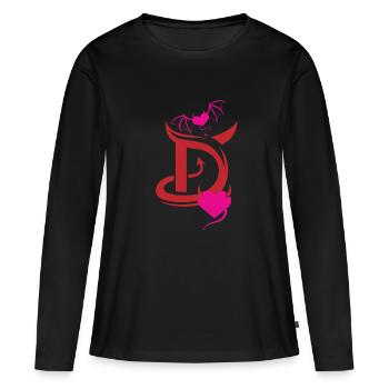 Teufel Baphomet Gothic Hexe Okkult T-Shirt - Frauen Premium Bio Langarmshirt - Schwarz - Vorne - Julia (174cm)
