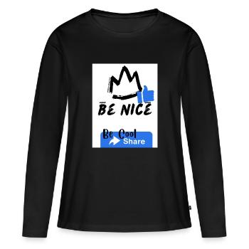Motivator, coole Inschrift .interessanter Text - Frauen Premium Bio Langarmshirt - Schwarz - Vorne - Julia (174cm)