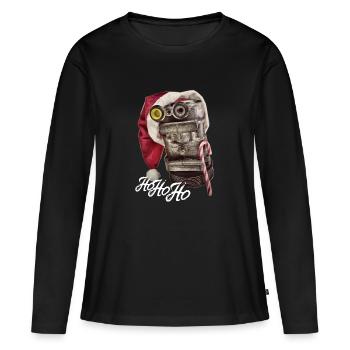 Pièces de voiture HoHoHo avec chapeau de Noël - T-shirt manches longues Premium bio Femme - noir - Devant - Julia (174cm)