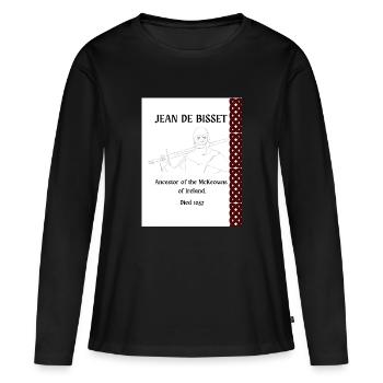JEAN DE BISSET, ANCÊTRE DES MCKEOWNS - T-shirt manches longues Premium bio Femme - noir - Devant - Julia (174cm)