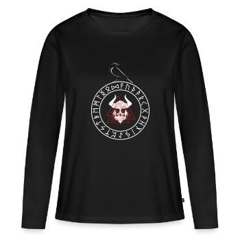 Odin - T-shirt manches longues Premium bio Femme - noir - Devant - Julia (174cm)
