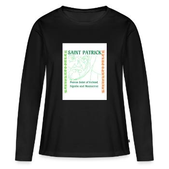 Saint Patrick - Women's Premium Organic Long Sleeve Shirt - black - Front - Julia (174cm)