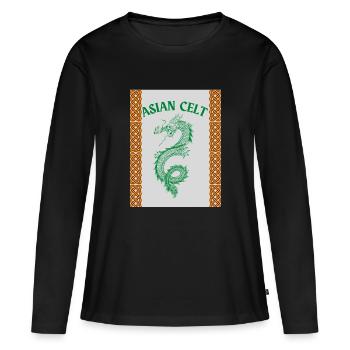 Celte asiatique - T-shirt manches longues Premium bio Femme - noir - Devant - Julia (174cm)