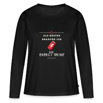 Energy Drink - Frauen Premium Bio Langarmshirt - Schwarz - Vorne - Julia (174cm)