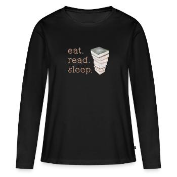 eat.read.sleep - Women's Premium Organic Long Sleeve Shirt - black - Front - Julia (174cm)