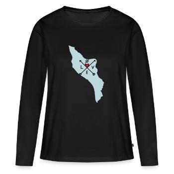 Il d'oléron love toutes directions - T-shirt manches longues Premium bio Femme - noir - Devant - Julia (174cm)