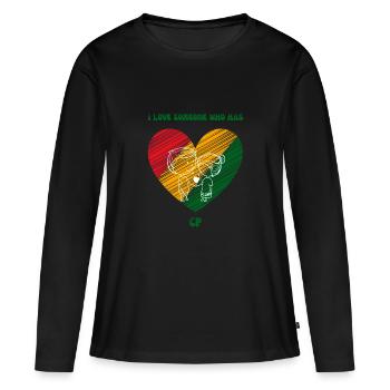 J’aime quelqu’un qui a une PC - T-shirt manches longues Premium bio Femme - noir - Devant - Julia (174cm)