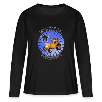 Le tracteur moutarde - T-shirt manches longues Premium bio Femme - noir - Devant - Julia (174cm)