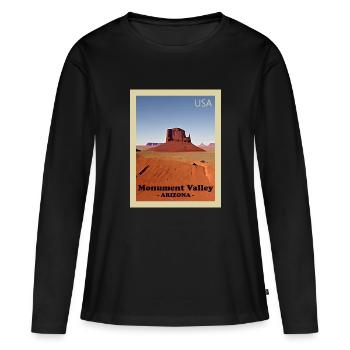 Parc national de la Vallée des Monuments - T-shirt manches longues Premium bio Femme - noir - Devant - Julia (174cm)