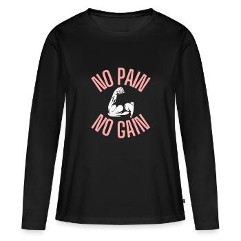 ON N’A RIEN SANS RIEN - T-shirt manches longues Premium bio Femme - noir - Devant - Julia (174cm)