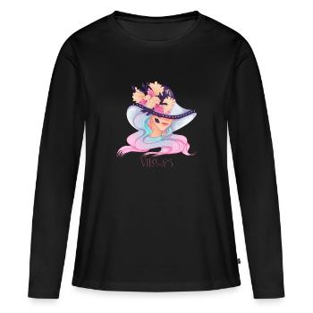 Vierge - T-shirt manches longues Premium bio Femme - noir - Devant - Julia (174cm)