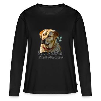 Labrador Retriever on Shirt’s - Vêtements et accès - T-shirt manches longues Premium bio Femme - noir - Devant - Julia (174cm)