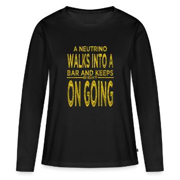 planets geek spaceship astronomy earth happy - Frauen Premium Bio Langarmshirt - Schwarz - Vorne - Julia (174cm)