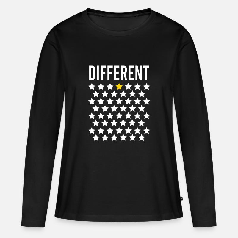 Verschieden - Frauen Premium Bio Langarmshirt - Schwarz