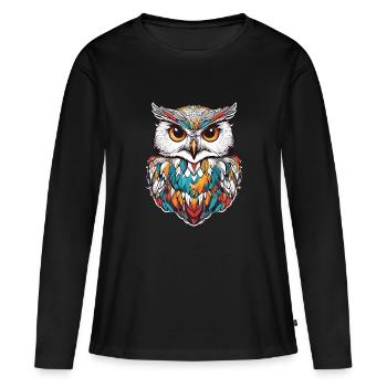 Harfang des neiges - T-shirt manches longues Premium bio Femme - noir - Devant - Julia (174cm)