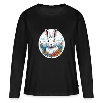 Lièvre arctique - T-shirt manches longues Premium bio Femme - noir - Devant - Julia (174cm)