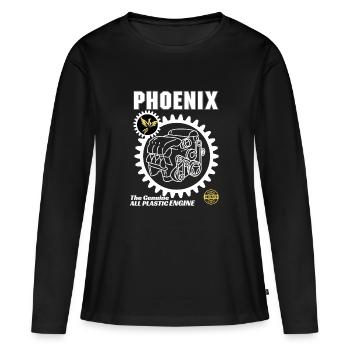 Moteur PHOENIX - T-shirt manches longues Premium bio Femme - noir - Devant - Julia (174cm)
