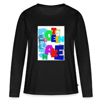 Shake protéiné. Supplément de protéines. Boisson. - T-shirt manches longues Premium bio Femme - noir - Devant - Julia (174cm)