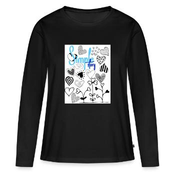 Einfache Geschichte. - Frauen Premium Bio Langarmshirt - Schwarz - Vorne - Julia (174cm)