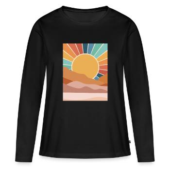 Desert Sunset - Women's Premium Organic Long Sleeve Shirt - black - Front - Julia (174cm)