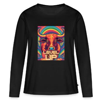 Taureau de niveau supérieur - T-shirt manches longues Premium bio Femme - noir - Devant - Julia (174cm)
